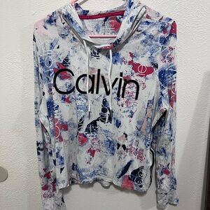 Calvin Klein cropped long sleeve shirt- large